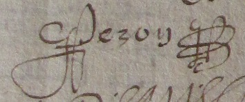 Signature de Jean Peron en 1604